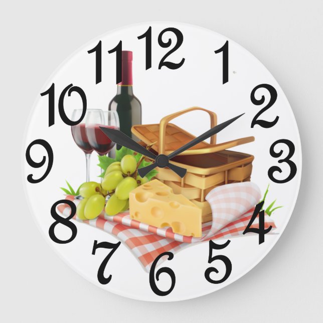 Grande Horloge Ronde Panier de pique-nique (Recto)