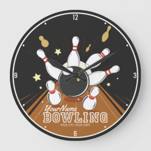 Grande Horloge Ronde Paniers à balles de Bowler personnalisées