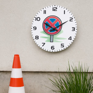 Grande Horloge Ronde Panneau de signalisation de route 'Stationnement i