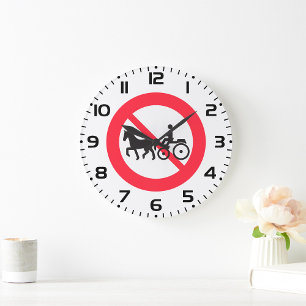 Grande Horloge Ronde Panneau Pas de Véhicules Attelés