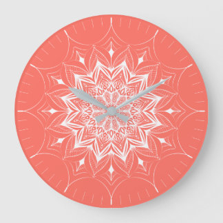 Grande Horloge Ronde Pantone Living Coral 2019
