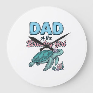 Grande Horloge Ronde Papa de la fille de la tortue de mer d'anniversair