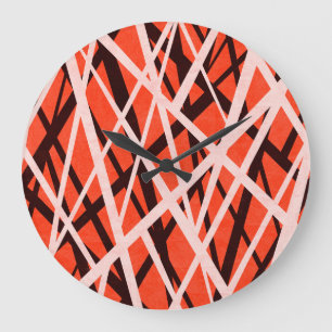 Grande Horloge Ronde Papier géométrique Abstrait : Texture haute vitess