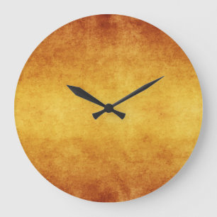 Grande Horloge Ronde Papier parcheminé terre d'ombre brûlé âgé par