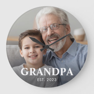 Grande Horloge Ronde Papiers établis Grandparents Day