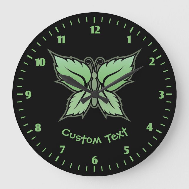 Grande Horloge Ronde Papillon à menthe (Recto)