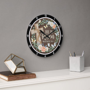 Grande Horloge Ronde Pâques Grâce Il Est Ressuscité