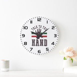 Grande Horloge Ronde Parlez à l'Humour de main détendu