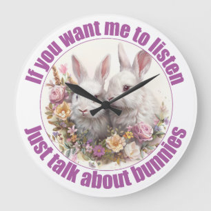 Grande Horloge Ronde Parlez de lapins amusants