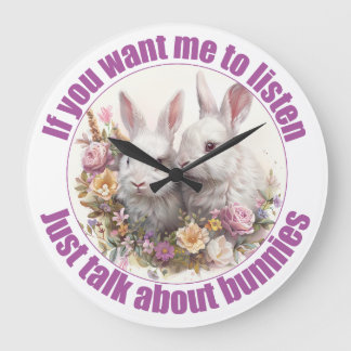 Grande Horloge Ronde Parlez de lapins amusants