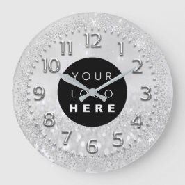 Grande Horloge Ronde Parties scintillant de cristaux gris argent Étince