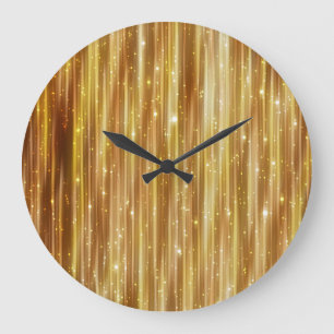 Grande Horloge Ronde Parties scintillant d'or : Arrière - plan Abstrait
