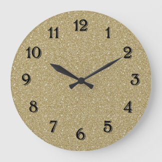 Grande Horloge Ronde Parties scintillantes d'or