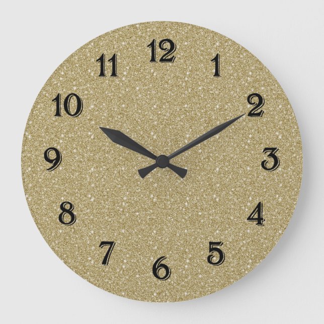 Grande Horloge Ronde Parties scintillantes d'or (Recto)