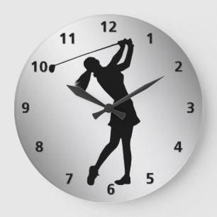 Grande Horloge Ronde Partouzeur de golf, personnalisable femelle