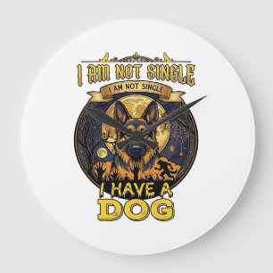 Grande Horloge Ronde Pas Célibataire A Chien Halloween_1