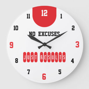 Grande Horloge Ronde Pas d'excuses, juste des résultats Fitness