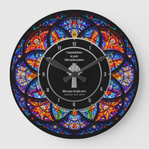 Grande Horloge Ronde Pasteur Priest Cabinet Anniversary Stained Glass