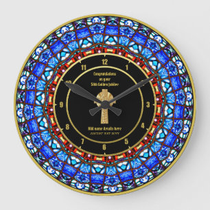 Grande Horloge Ronde Pasteur Priest Cabinet Anniversary Stained Glass