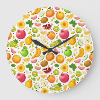Grande Horloge Ronde Patch de fruits