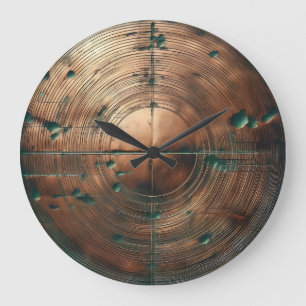 Grande Horloge Ronde patine de cuivre