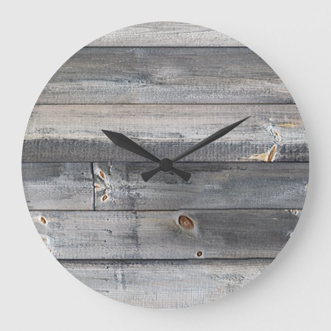 Grande Horloge Ronde Patiné Wood Farmhouse (Recto)