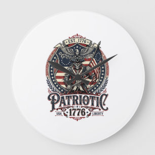 Grande Horloge Ronde Patriote Fantôme Patriote Horreur Monstre Patriote