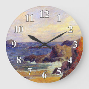 Grande Horloge Ronde Paul Gauguin - Côte rocheuse - Peinture d'art fin