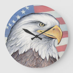 Grande Horloge Ronde Paul McGehee "American Bald Eagle" Clock (large)