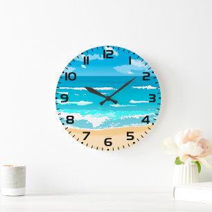Grande Horloge Ronde Paysage côtier tropical d'Ocean Beach