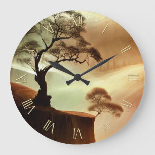 Grande Horloge Ronde Paysage des arbres du désert