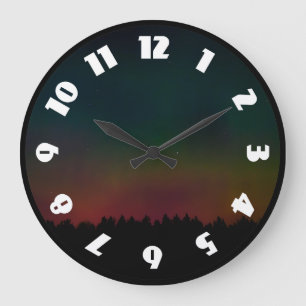 Grande Horloge Ronde Paysage des aurores boréales