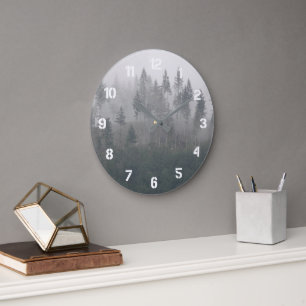 Grande Horloge Ronde Paysage forestier À feuillage persistant