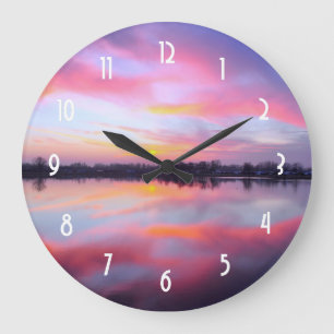 Grande Horloge Ronde Paysage rose pittoresque