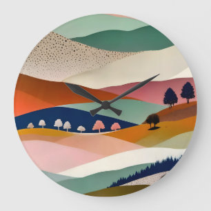 Grande Horloge Ronde Paysage texturé