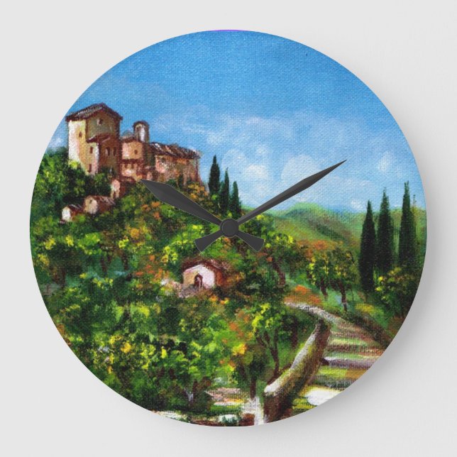 GRANDE HORLOGE RONDE PAYSAGE TOSCANE (Recto)