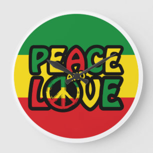 Grande Horloge Ronde PEACE and LOVE, reggae
