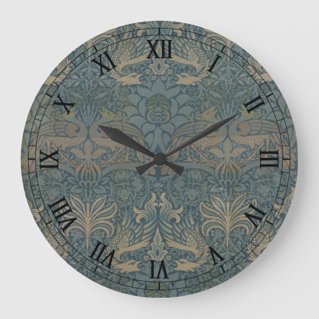 Grande Horloge Ronde Peacock et Dragon par William Morris (Recto)