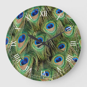 Grande Horloge Ronde Peacock roman Numeral Clock