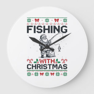 Grande Horloge Ronde Pêche avec la fête de Noël Santa