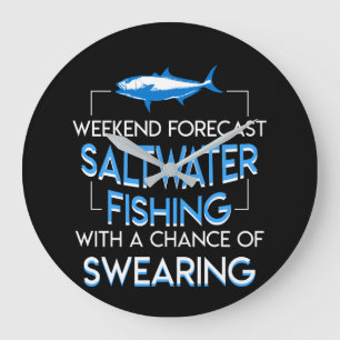 Grande Horloge Ronde Pêche d'eau de mer de week-end avec le serment