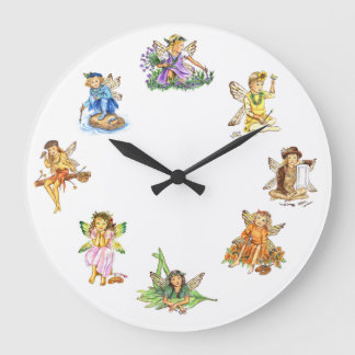 Grande Horloge Ronde Peignez la fée JL Biel de lutins