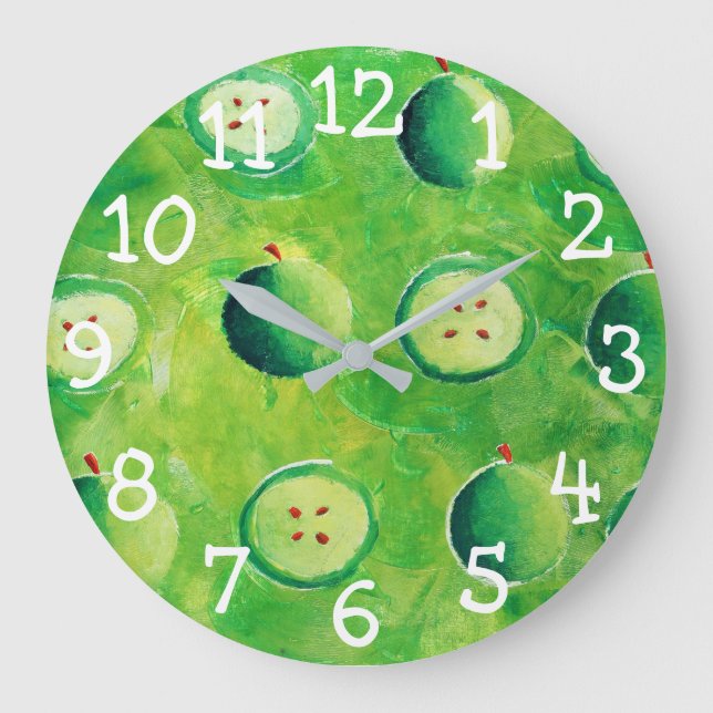 Grande Horloge Ronde Peinture des pommes (Recto)