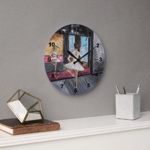 Grande Horloge Ronde Peinture Solitary Grace par Alfred Fox
