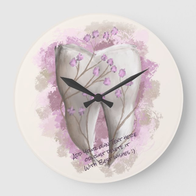 Grande Horloge Ronde Peinture sur dents. Dentiste, Modèle adjoint denta (Recto)