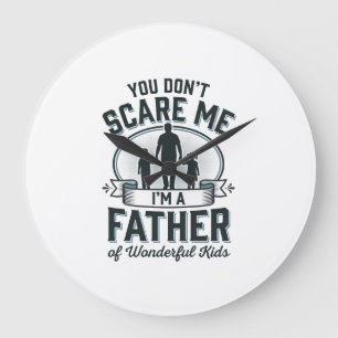 Grande Horloge Ronde Père d'enfants merveilleux Design de citation vint