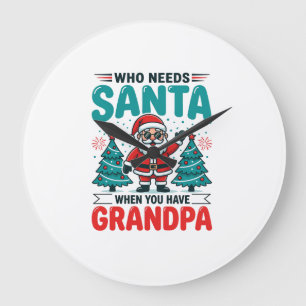 Grande Horloge Ronde Père Noël Famille