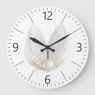 Grande Horloge Ronde Perle et coquillage