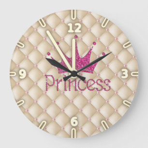 Grande Horloge Ronde Perles Charmantes Chic ,Diadème, Princesse,Paillet