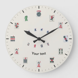 Grande Horloge Ronde Personalize MahJongg tiles design